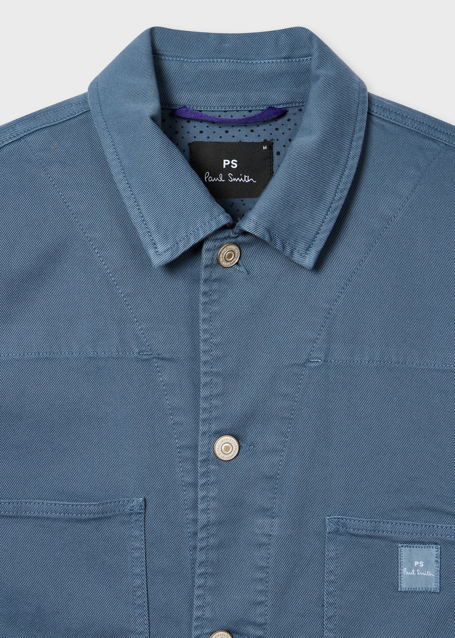 Mid Blue Stretch Cotton-Twill Chore Jacket - 2