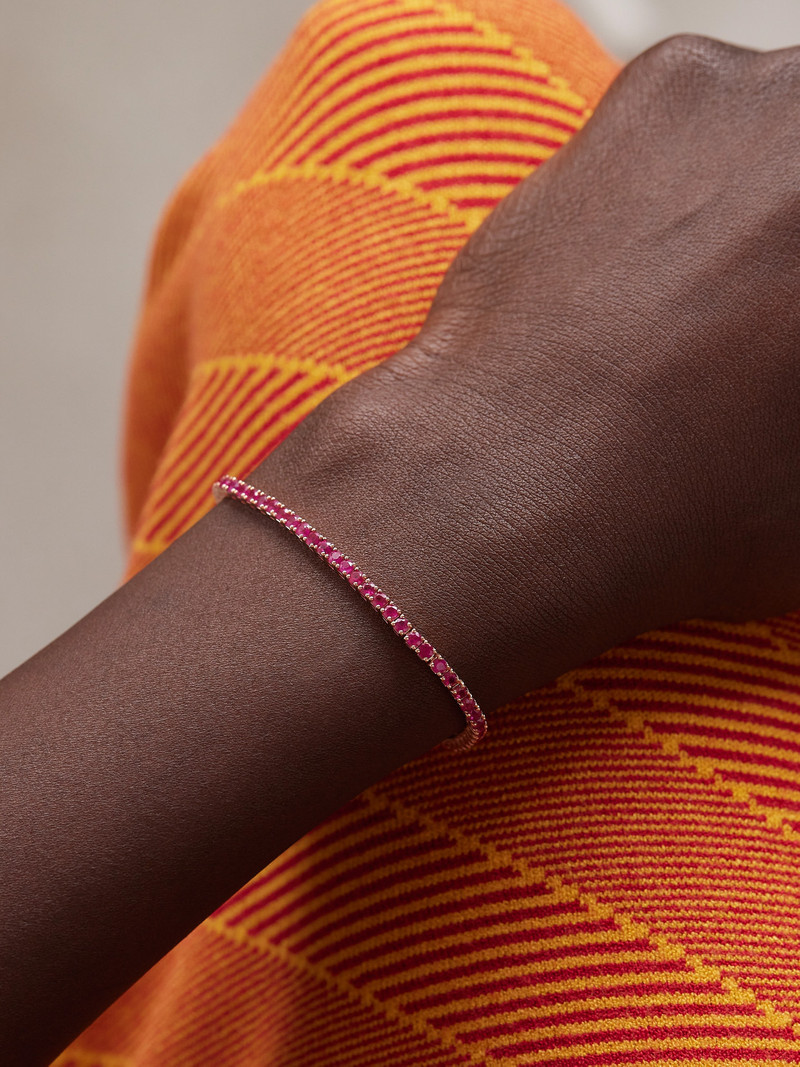 ROXANNE FIRST 14-karat Rose Gold Ruby Tennis Bracelet outlook