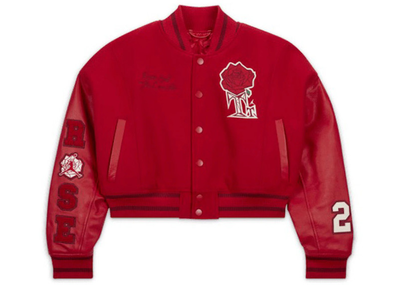 Jordan x Teyana Taylor Women's Varsity Jacket (Asia Sizing) Gym Red/Sail/Team Red 1