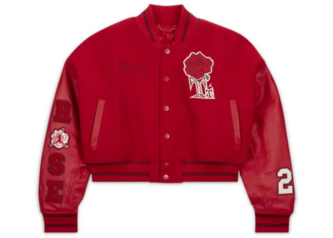 Jordan x Teyana Taylor Women's Varsity Jacket (Asia Sizing) Gym Red/Sail/Team Red - 1
