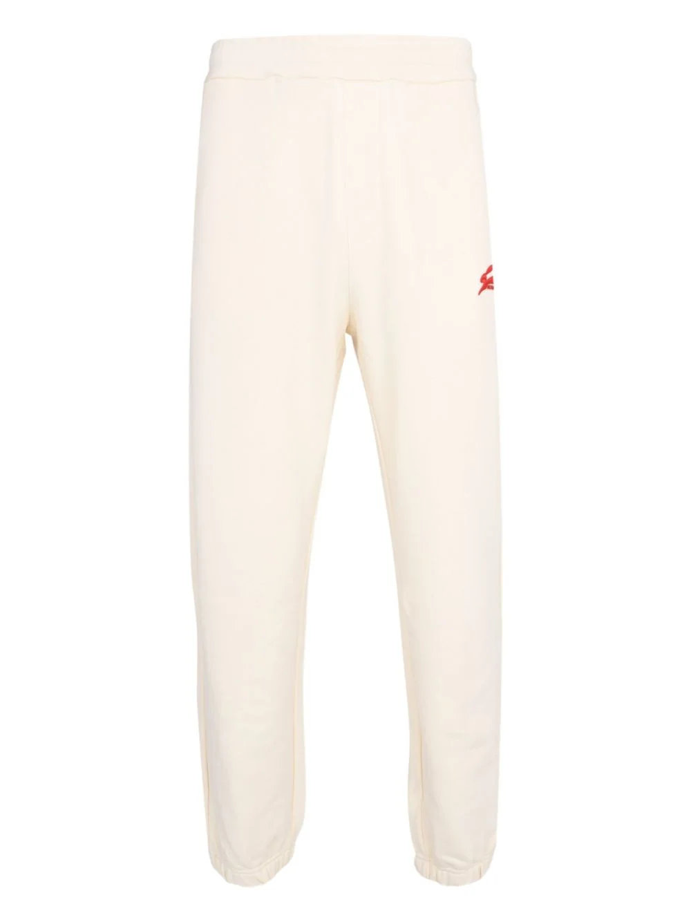 embroidered fleece track pants - 1