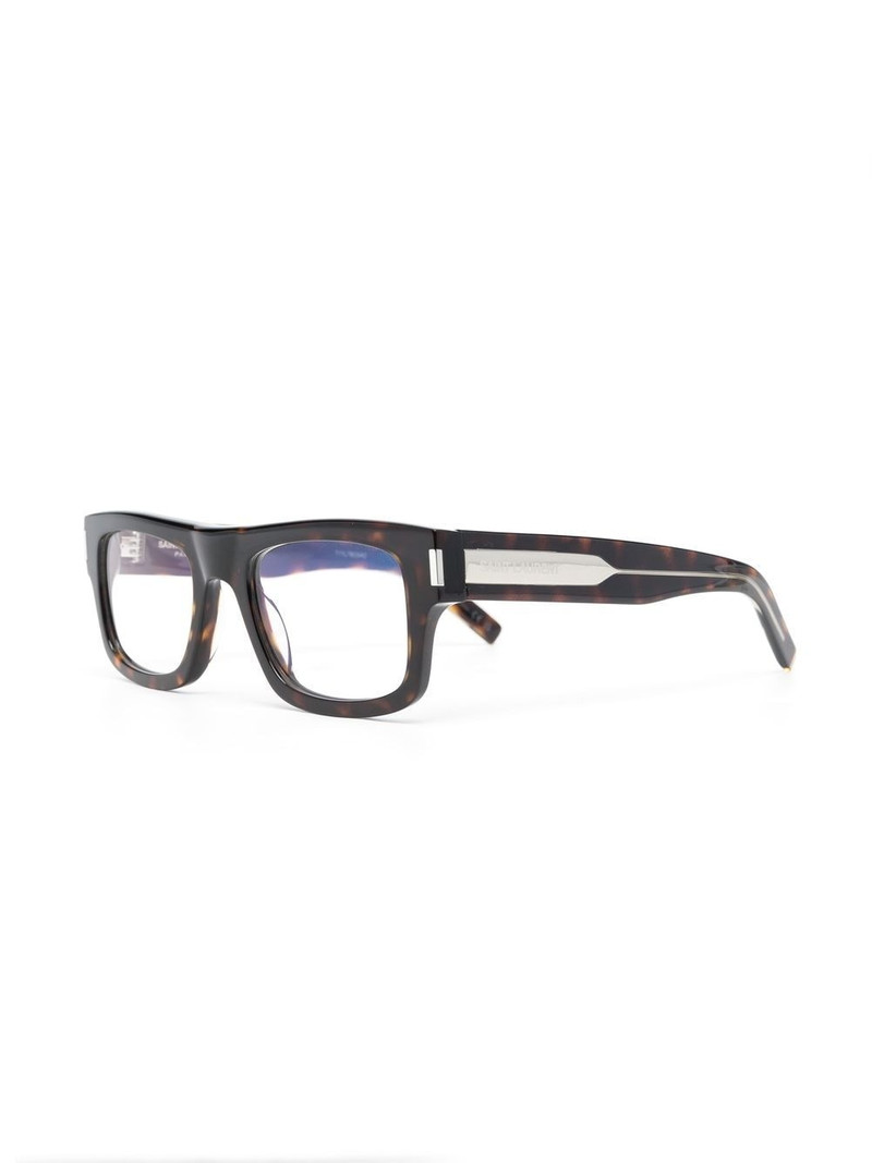 SAINT LAURENT logo tortoiseshell-detail glasses outlook