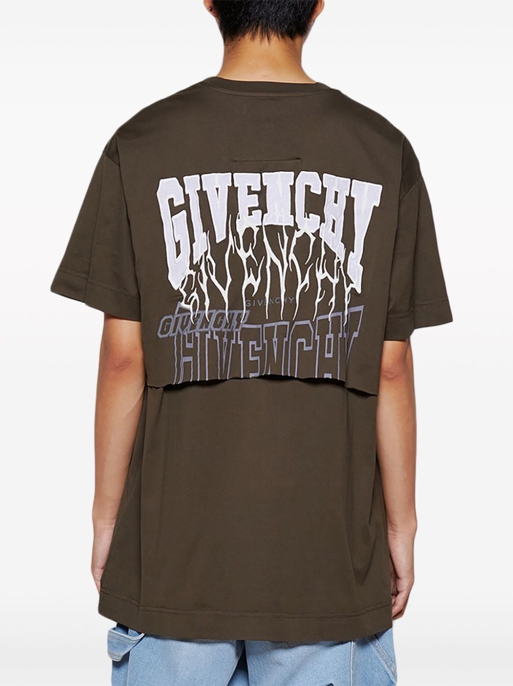 layered cotton T-shirt - 5