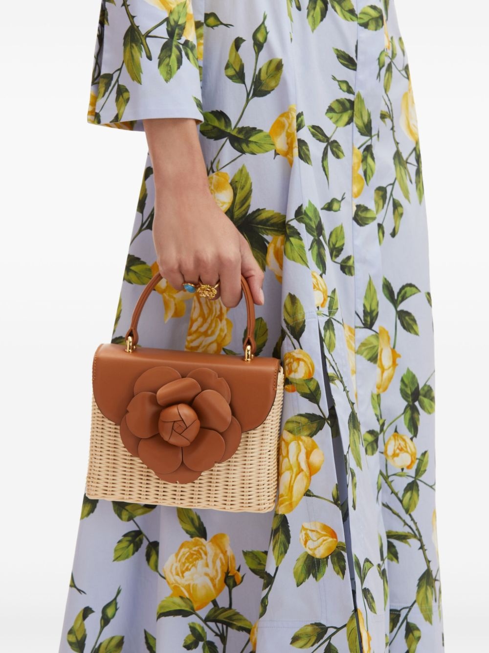 flower-appliqué tote bag - 2