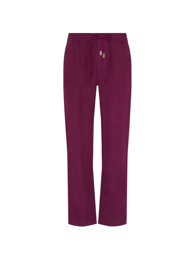 drawstring comfort linen trousers 1