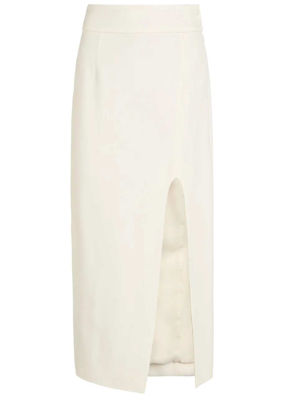Victoria Beckham Split Twill Midi Skirt - 1
