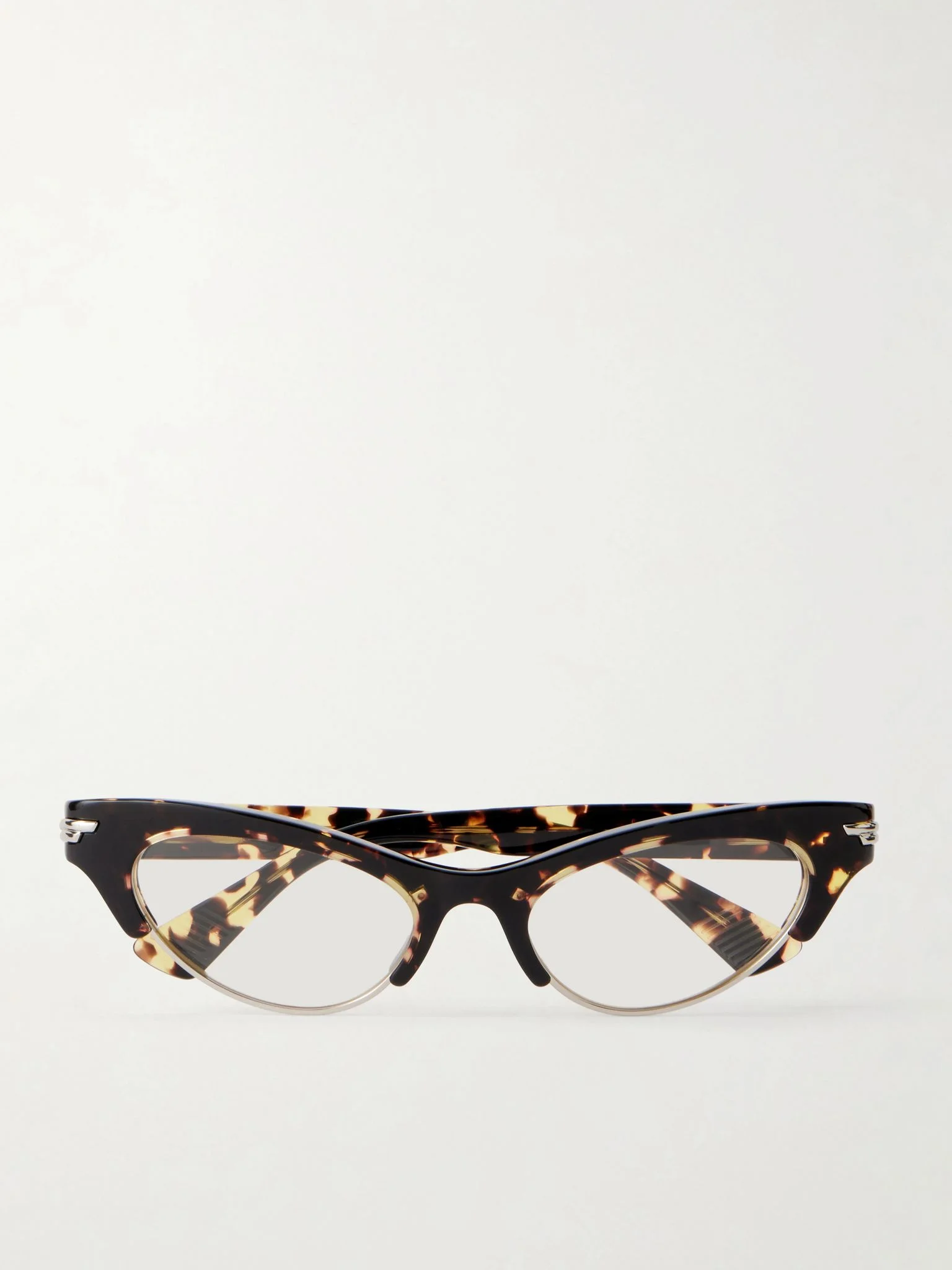 Cat-eye tortoiseshell acetate optical glasses Black - 1