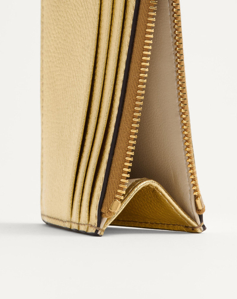 Valentino VLOGO SIGNATURE CARDHOLDER IN LAMINATED GRAINY CALFSKIN outlook