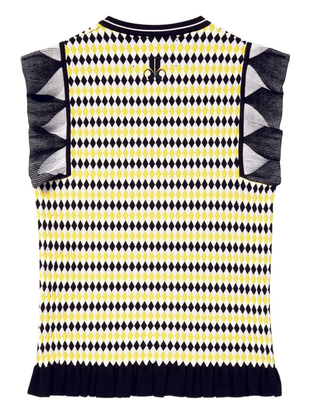 Checkers ruffled short-sleeve top - 5