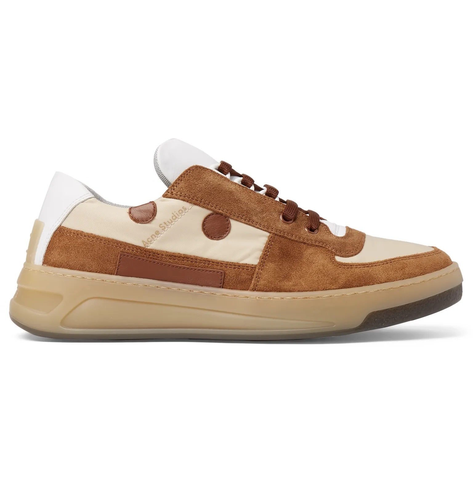 Leather-Trimmed Suede and Shell Sneakers - 9