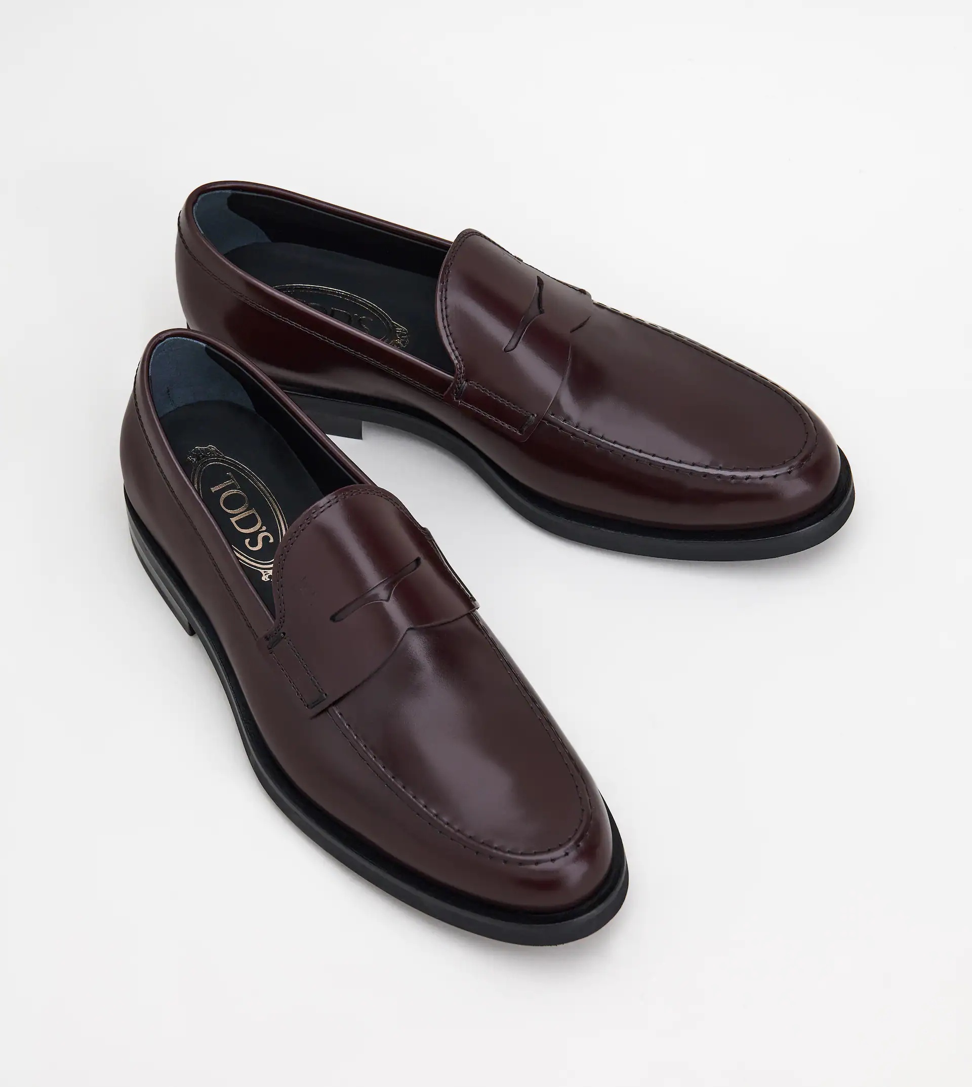 LOAFERS IN LEATHER - BURGUNDY - 2