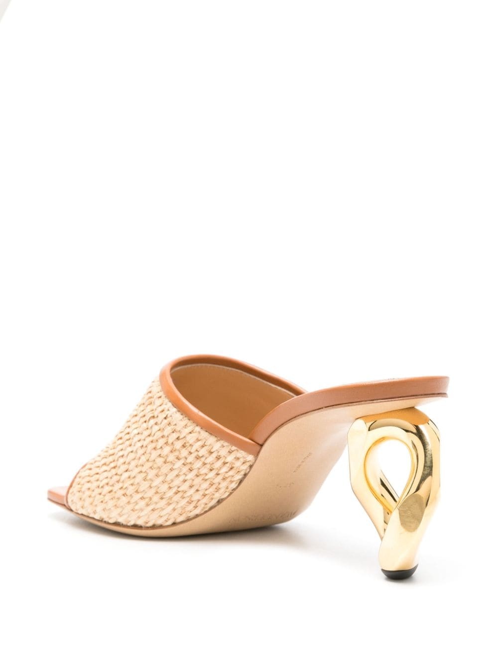 Chain-heel raffia-woven mules - 3