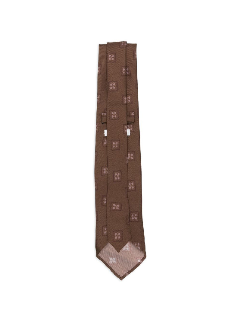 LARDINI flower-pattern tie outlook