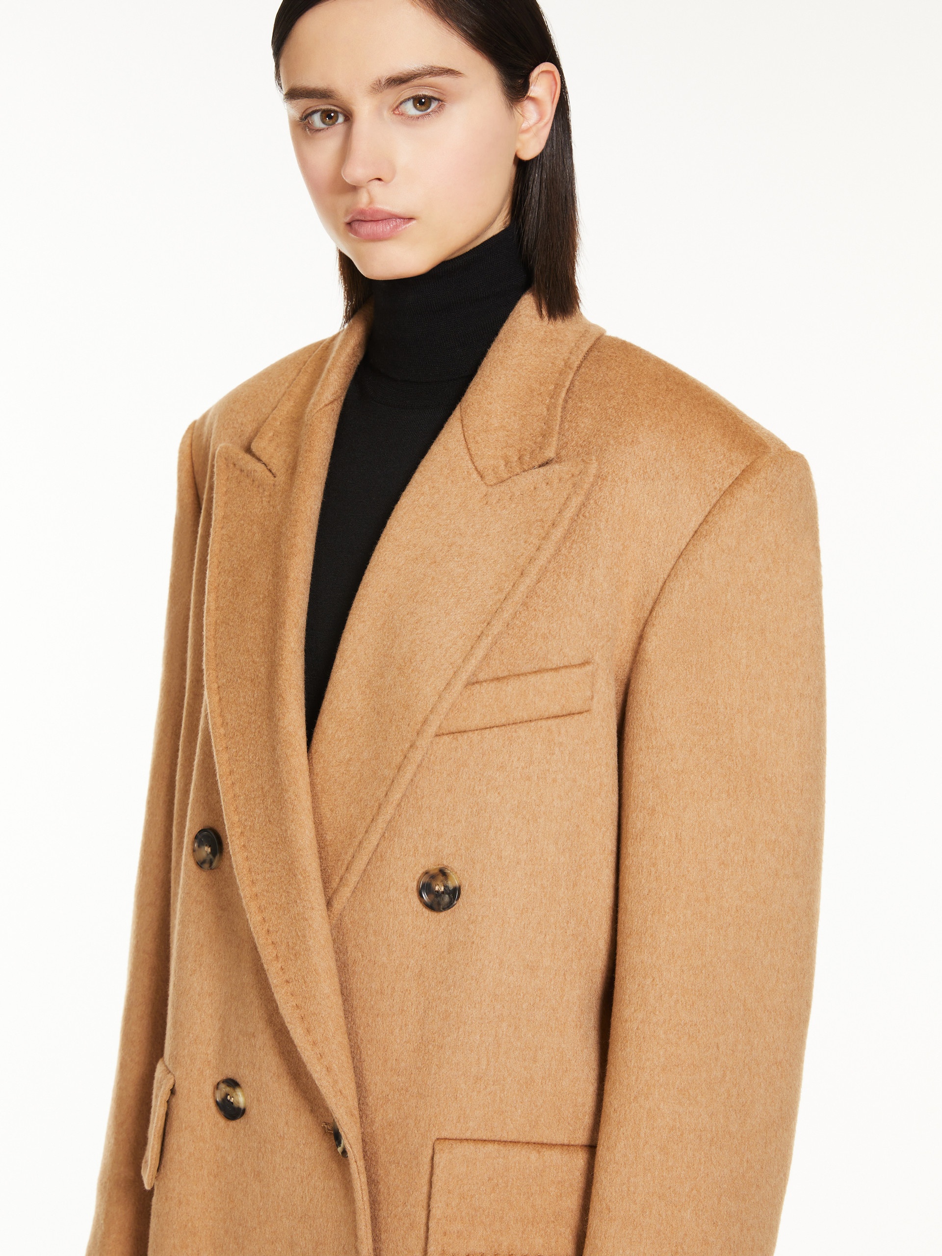 Max Mara FUNGO Double-breasted camel coat | REVERSIBLE