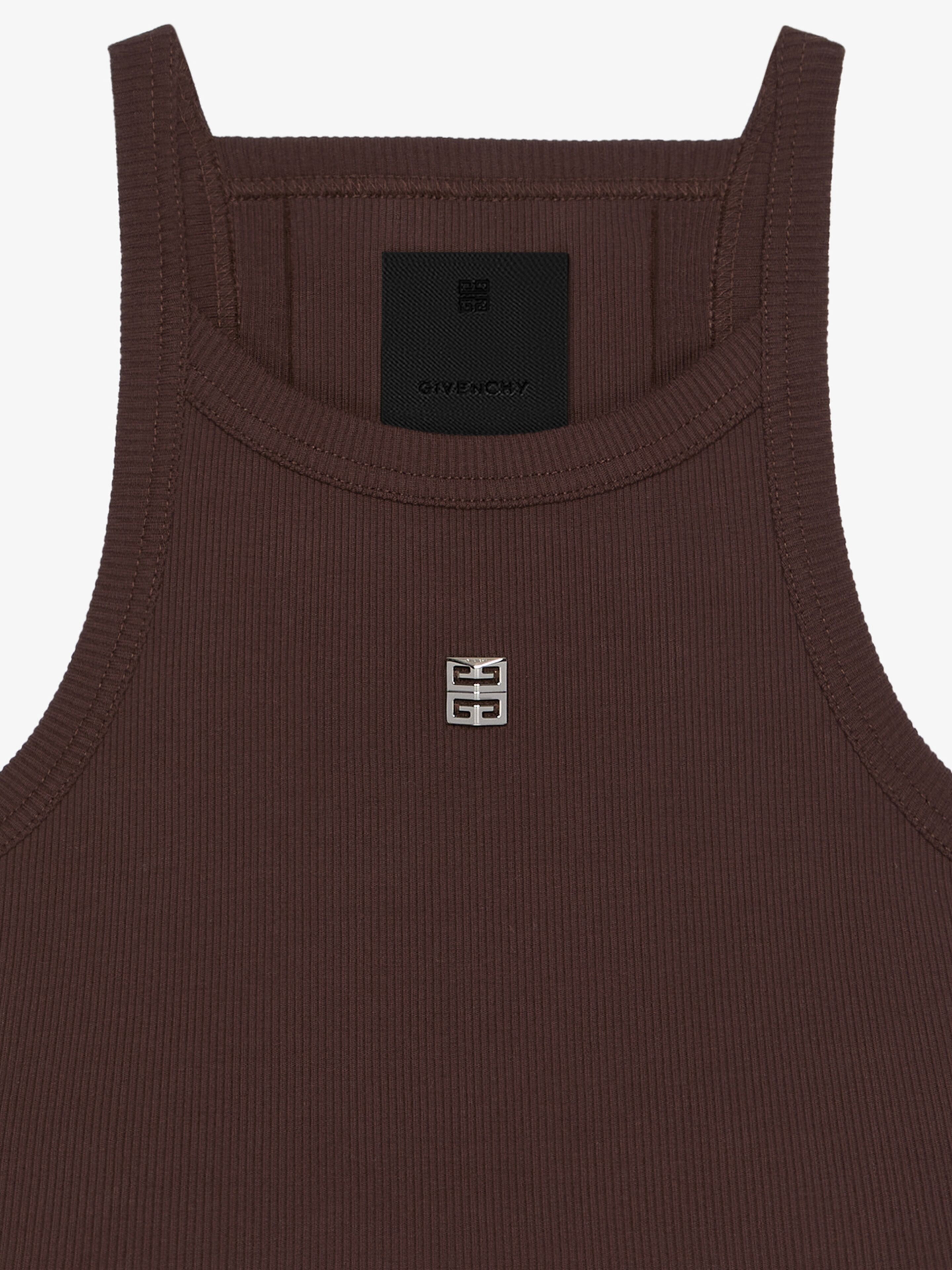 CROPPED TANK TOP IN COTTON WITH 4G DETAIL - 4
