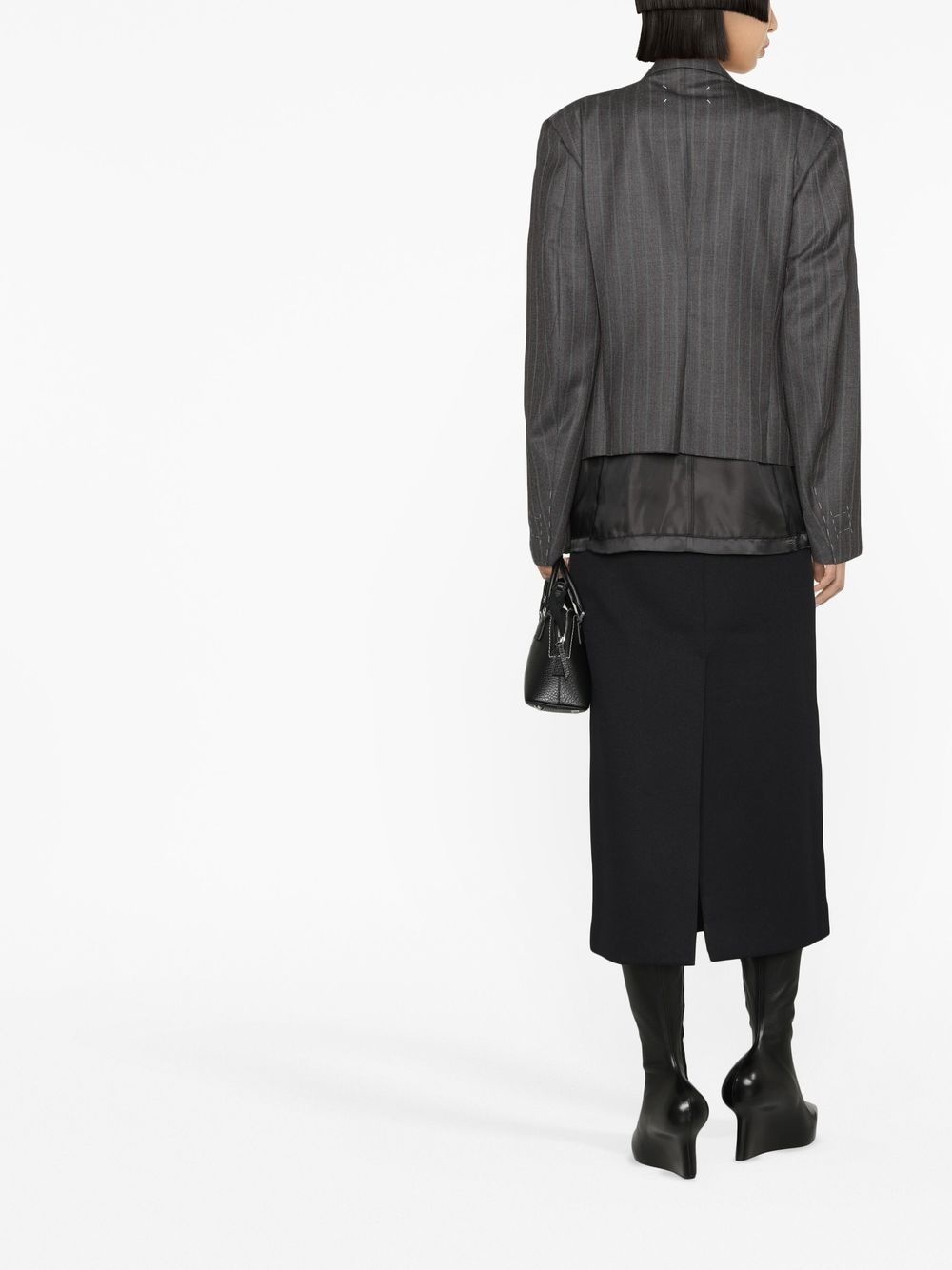 contrast-panel double-breasted blazer - 3