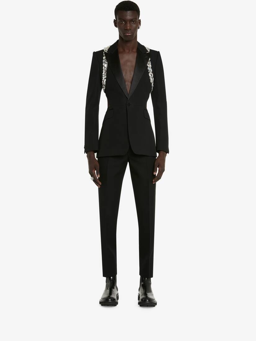 Men's Crystal Shard Harness Jacket in Black - 2