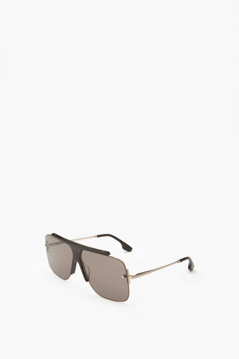 Victoria Beckham Combination Rimless Square in Chocolate outlook