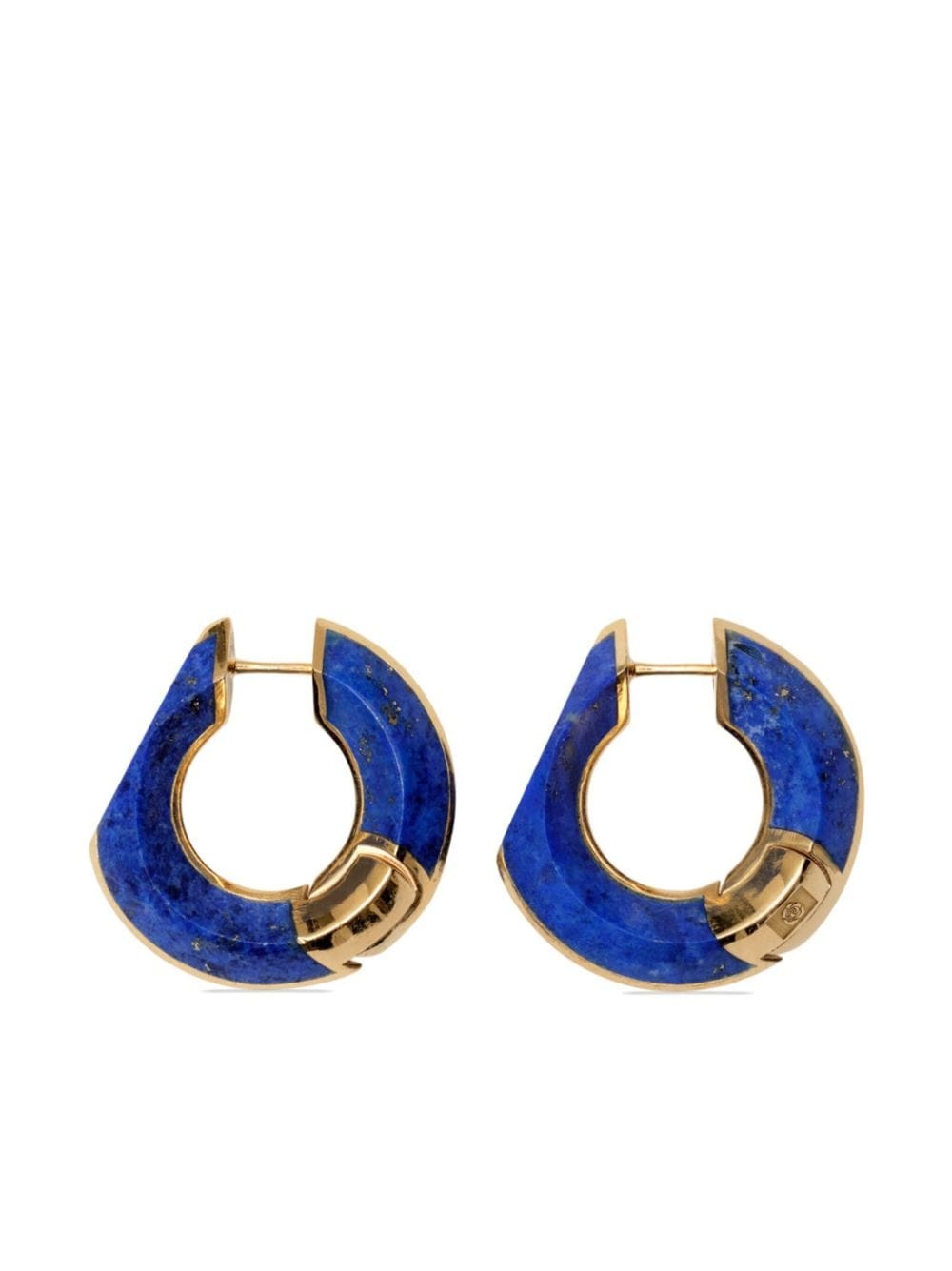 lapis lazuli hoop earrings - 1