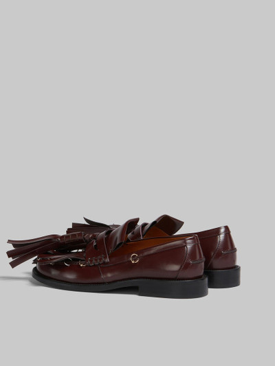 Marni BURGUNDY LEATHER BAMBI LOAFER WITH MAXI TASSELS outlook