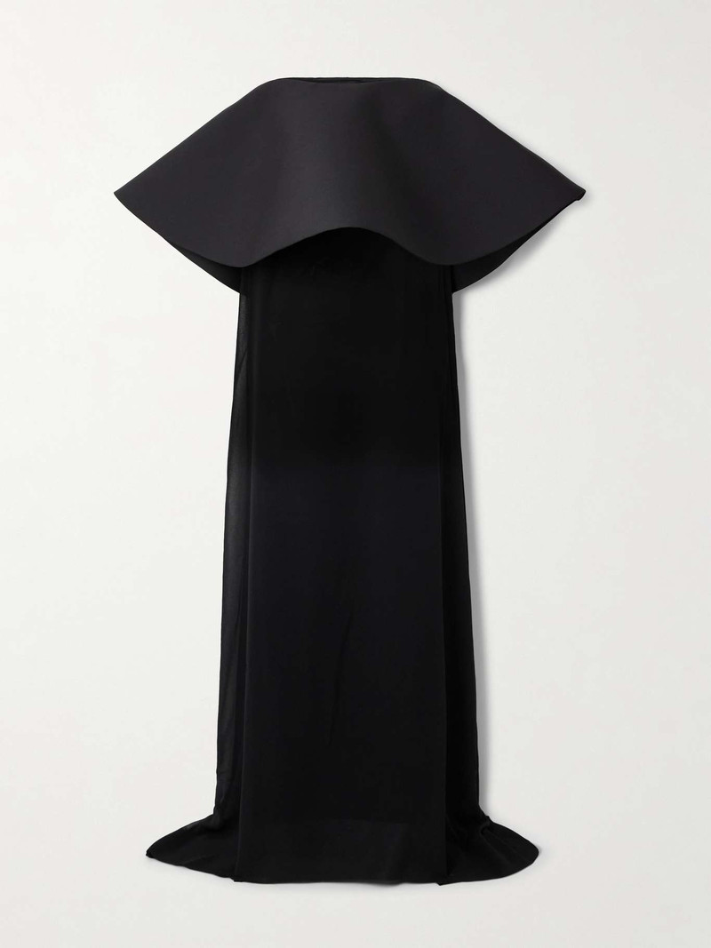La Robe Vela strapless wool and silk-blend and chiffon gown - 1