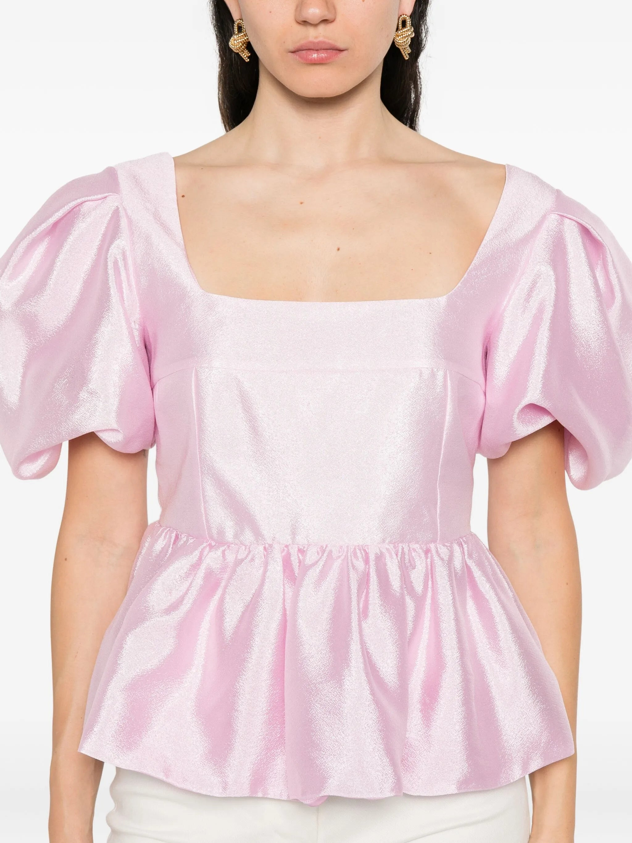 Stine Goya Puff-sleeve Peplum Top - 5