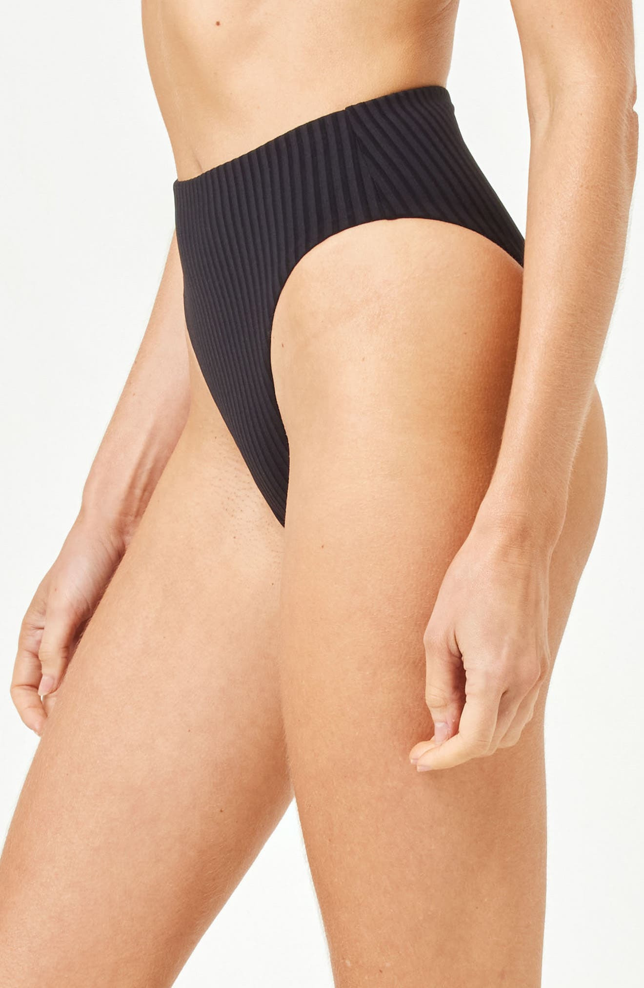 LSPACE Savannah High Waist Bikini Bottoms in Black at Nordstrom - 3
