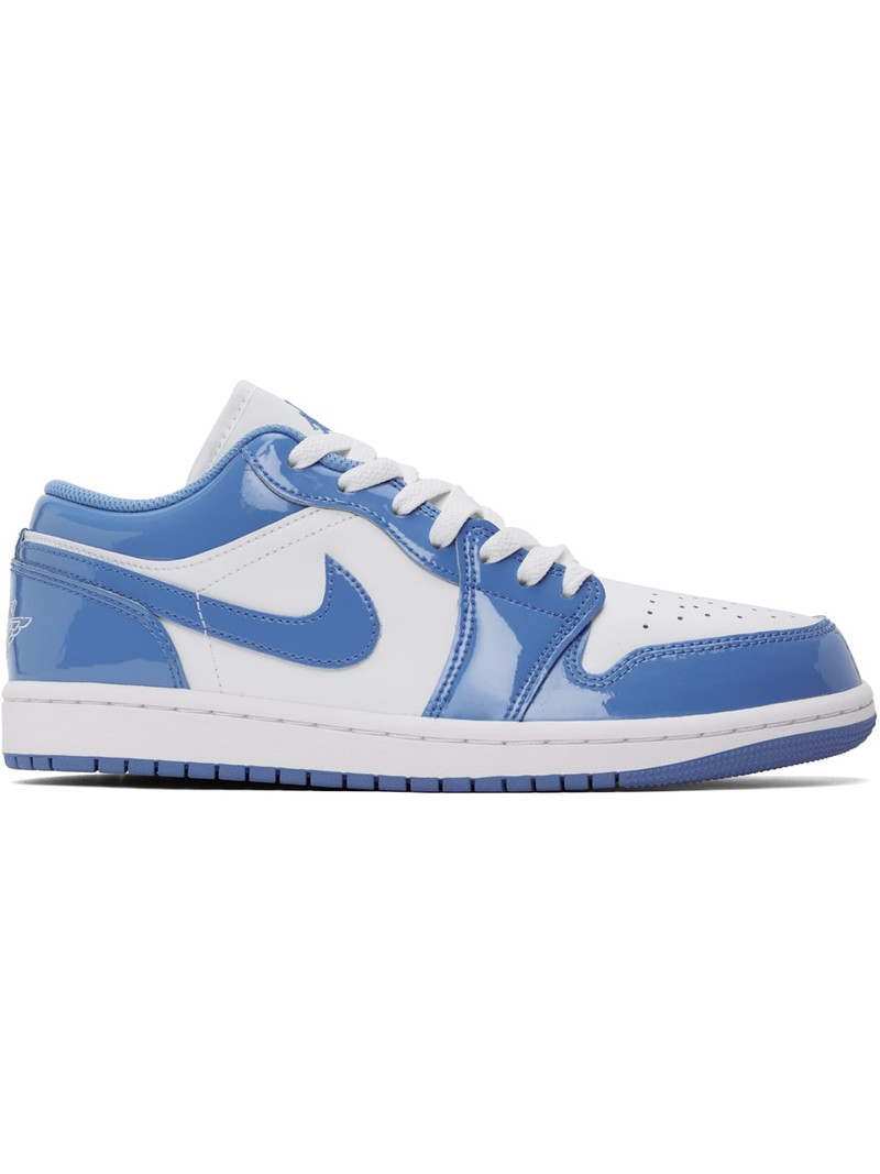 White & Blue Air Jordan 1 Low SE Sneakers - 1