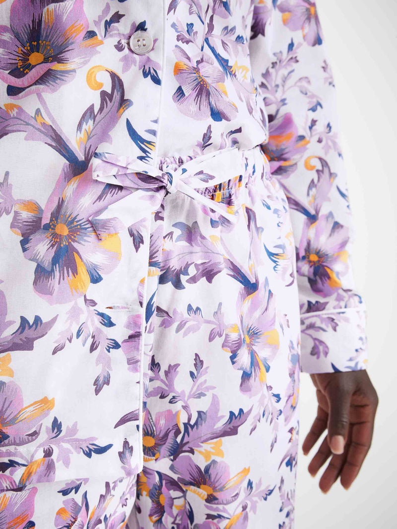 Women's Pajamas Cotton Batiste White Wildflower Print - 5