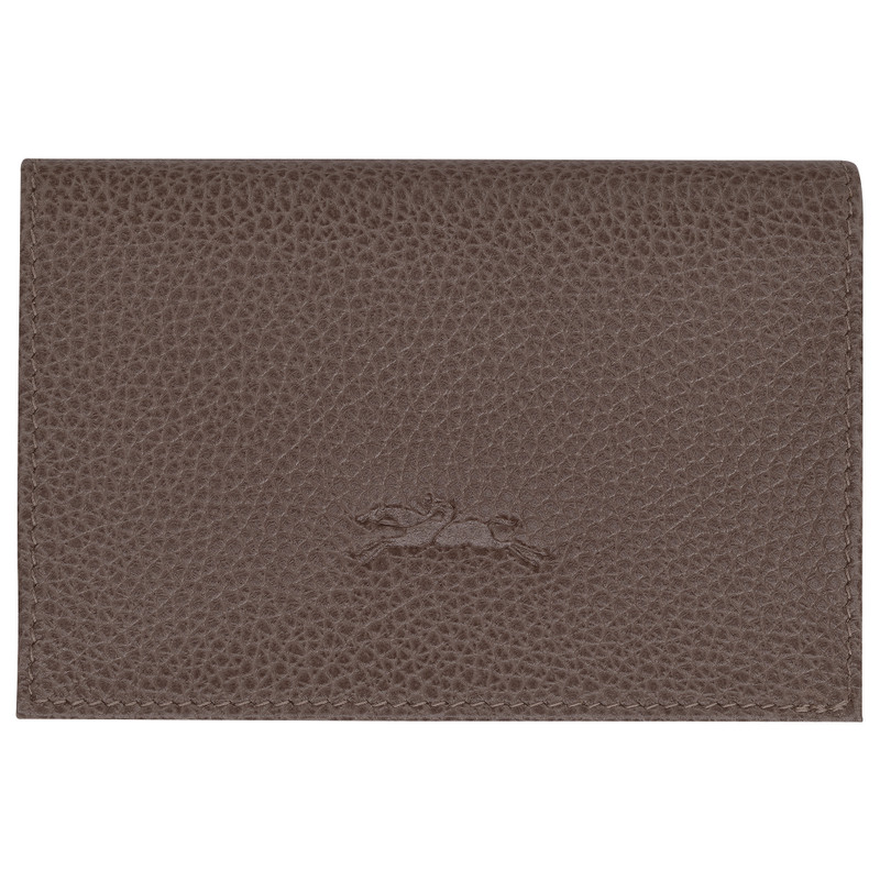 Longchamp Le Foulonné Card holder Taupe - Leather outlook