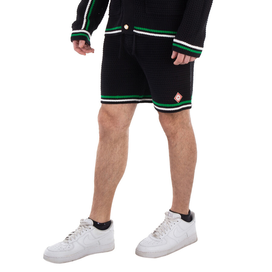 Casablanca Men's Black Crochet Tennis Shorts - 2