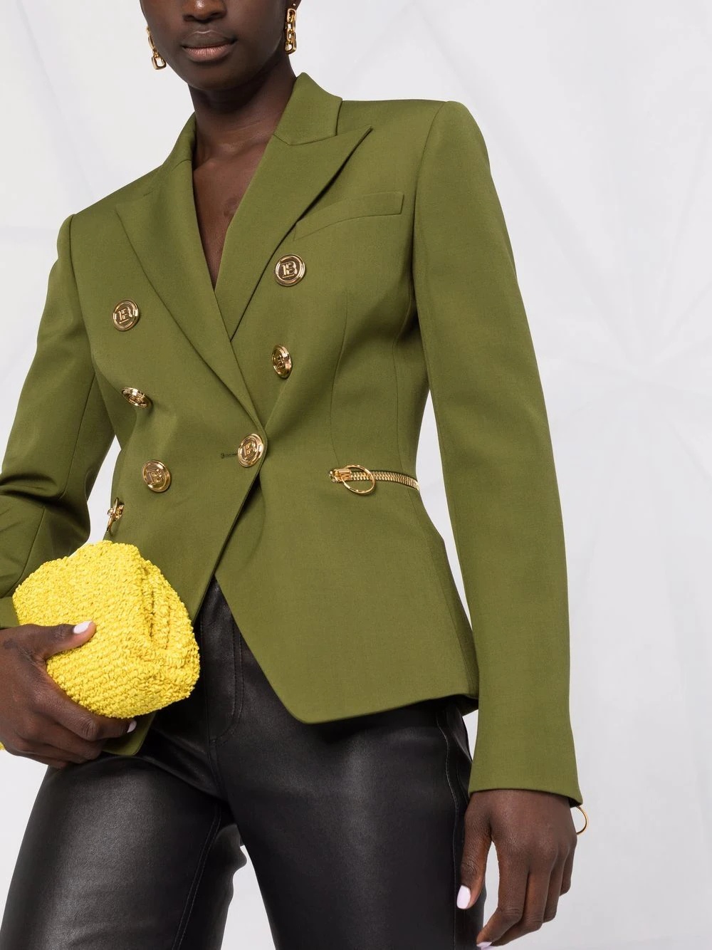 button-front peak-lapel blazer - 3