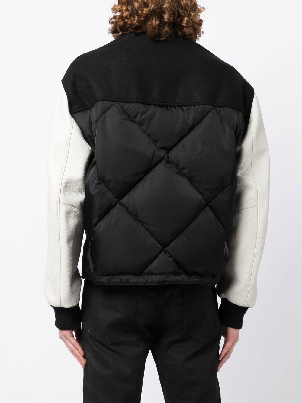 wool logo-embroidered bomber jacket - 4