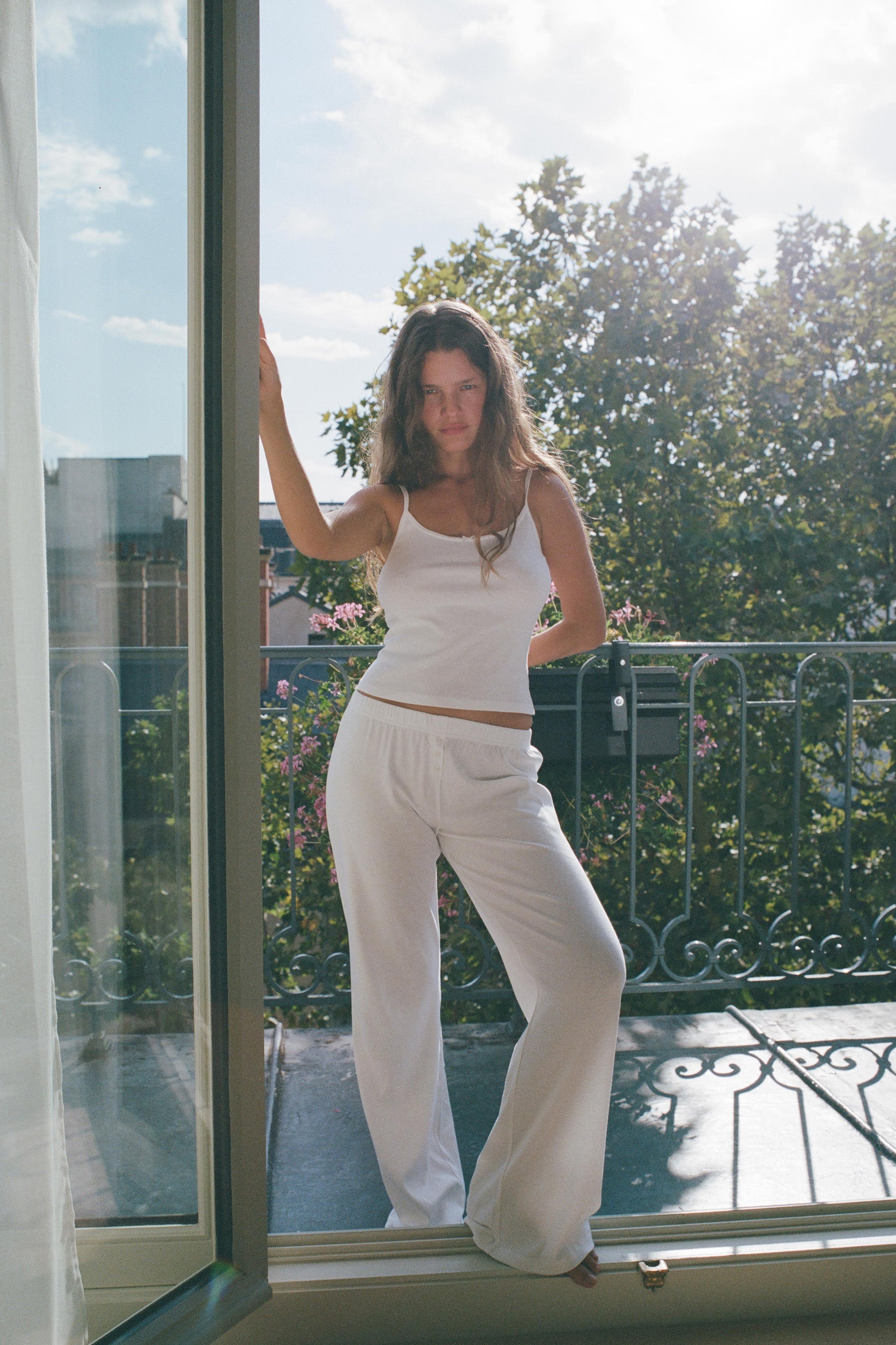 The Pant: Cotton Jersey White - 3