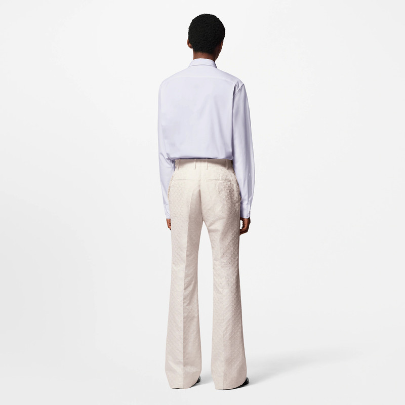 Silk And Cotton Blend Tailored Flared Pants 3