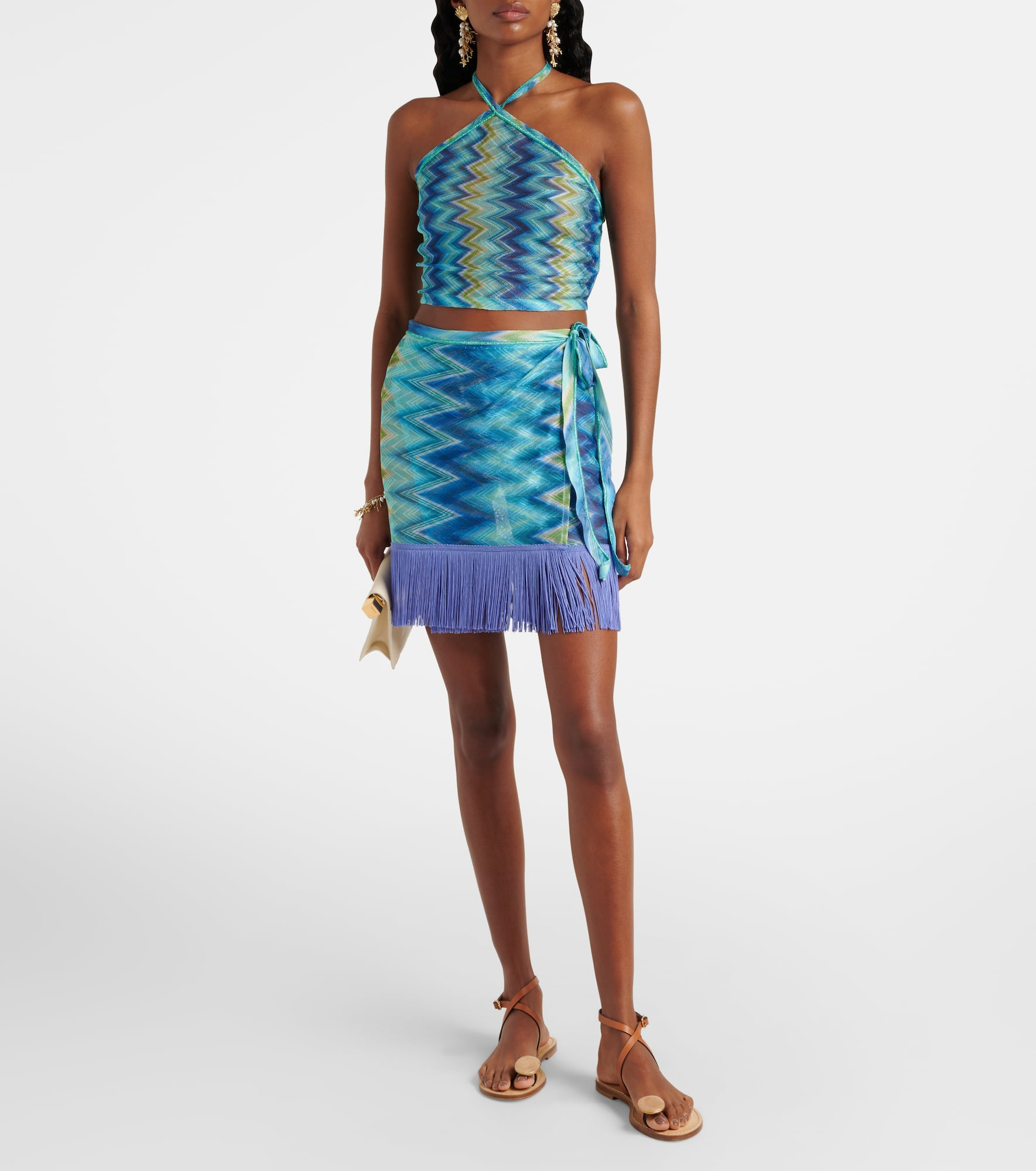 Zigzag sheer halterneck top - 2