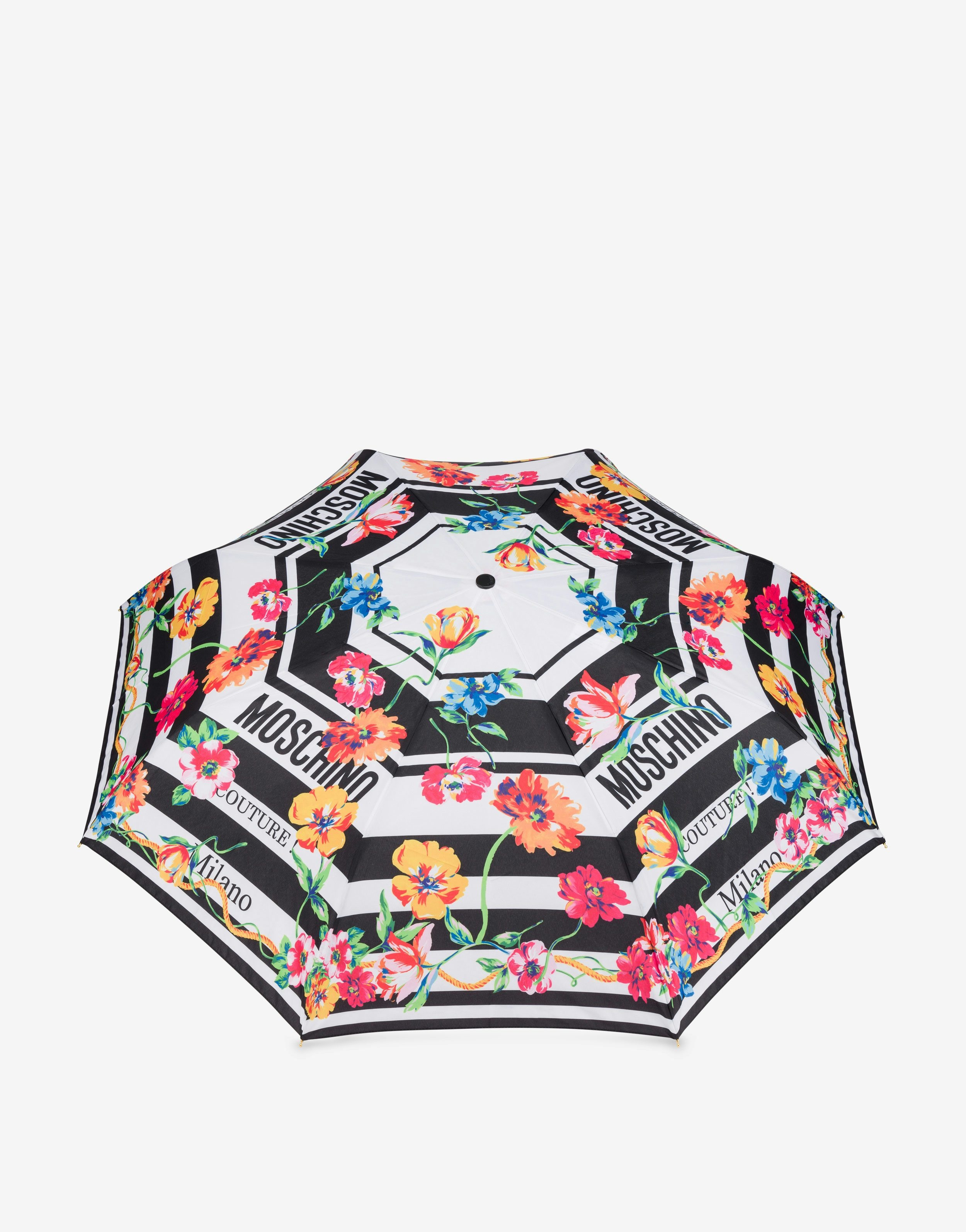 FLOWERS & STRIPES OPEN & CLOSE UMBRELLA - 1