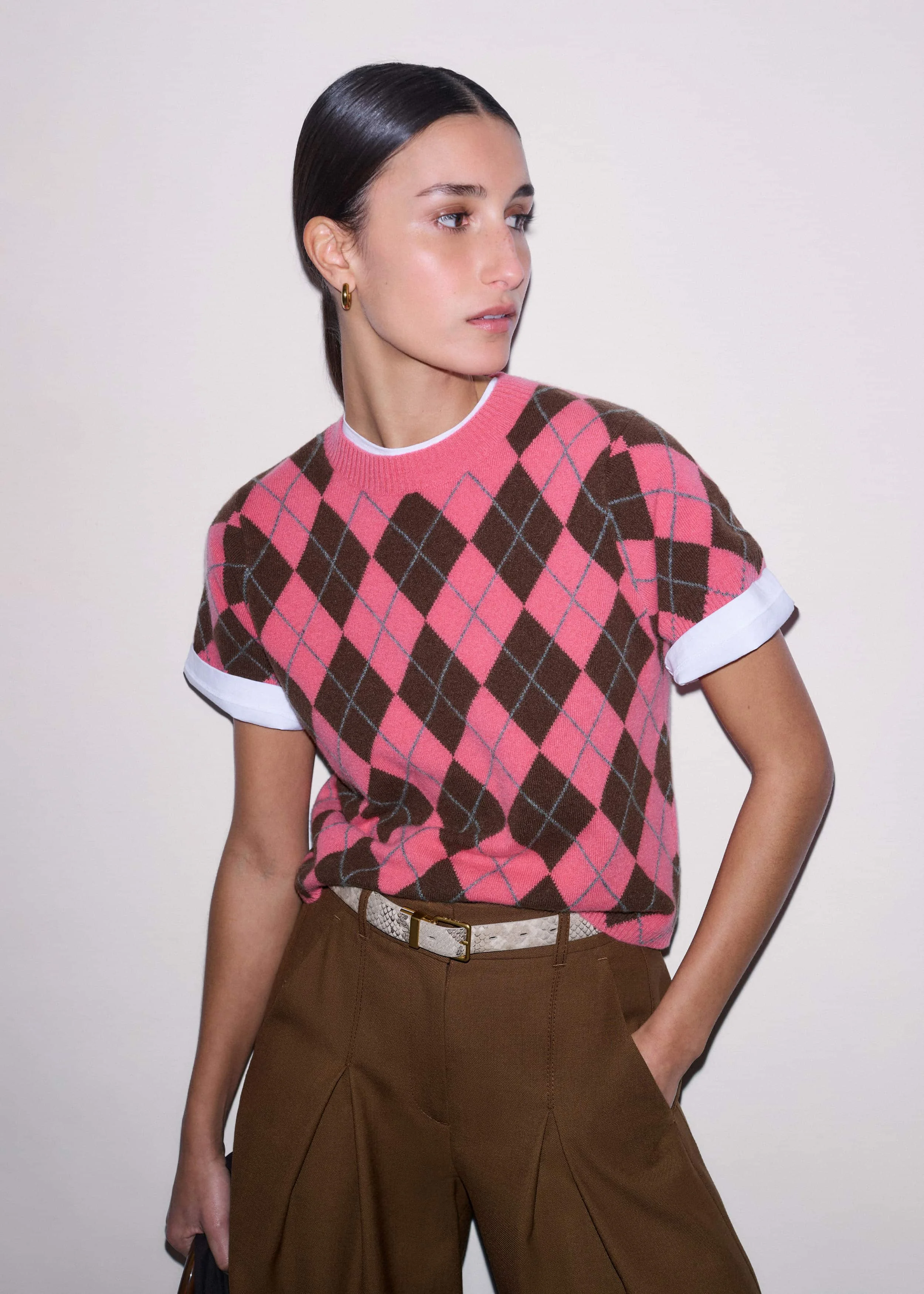 Argyle Knit Baby Tee - 1