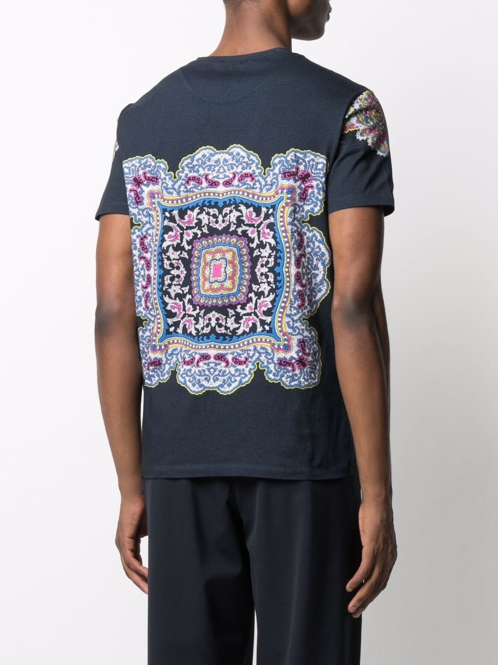 paisley crew-neck T-shirt - 4