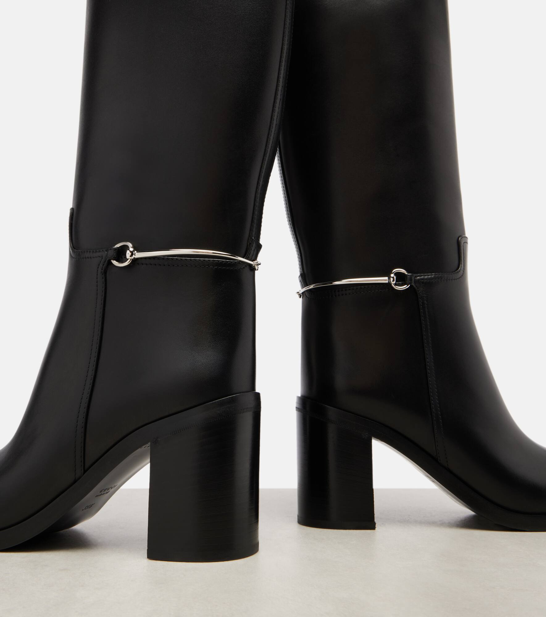Horsebit leather knee-high boots - 5