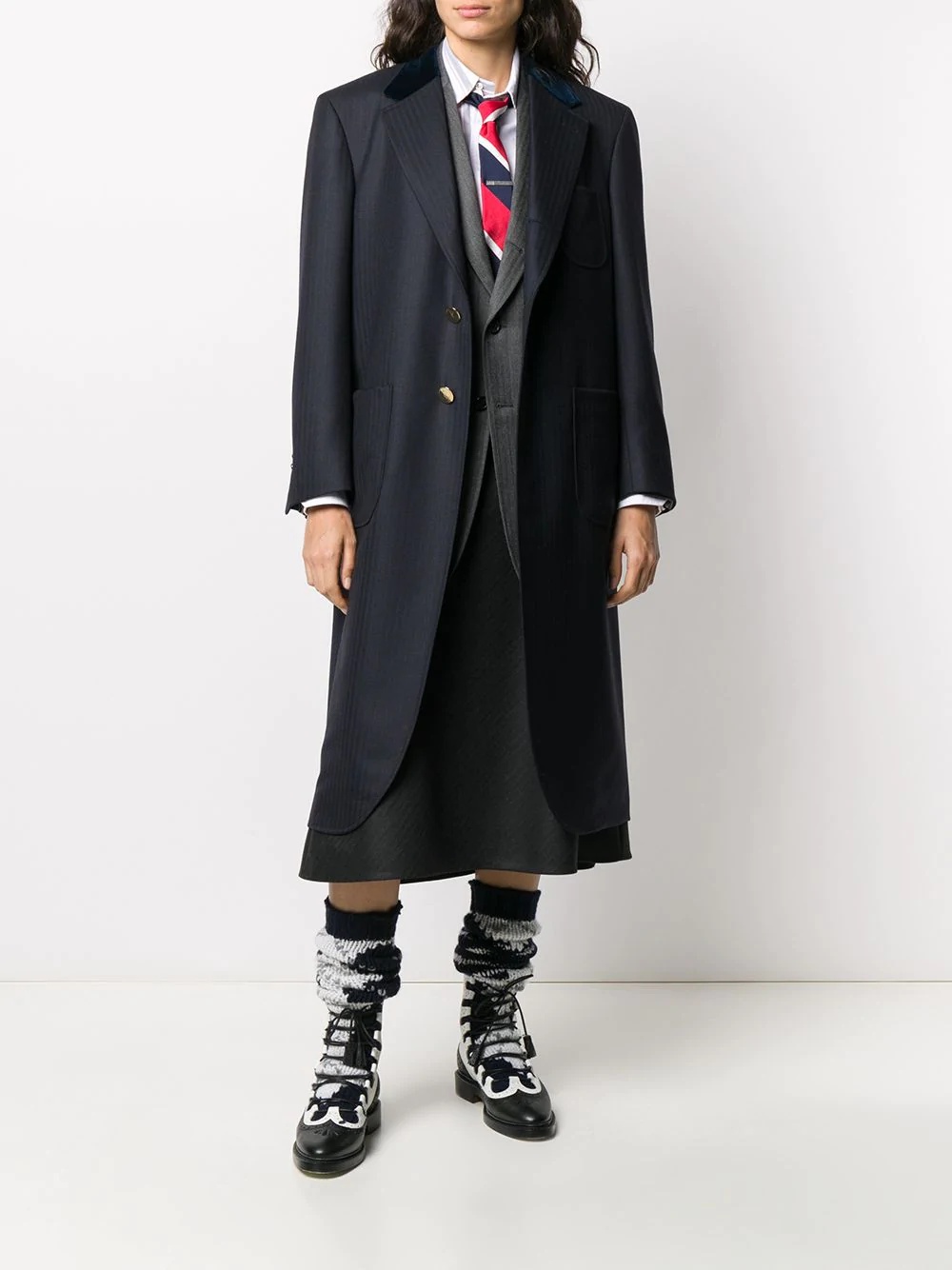 oversized button-front coat - 2