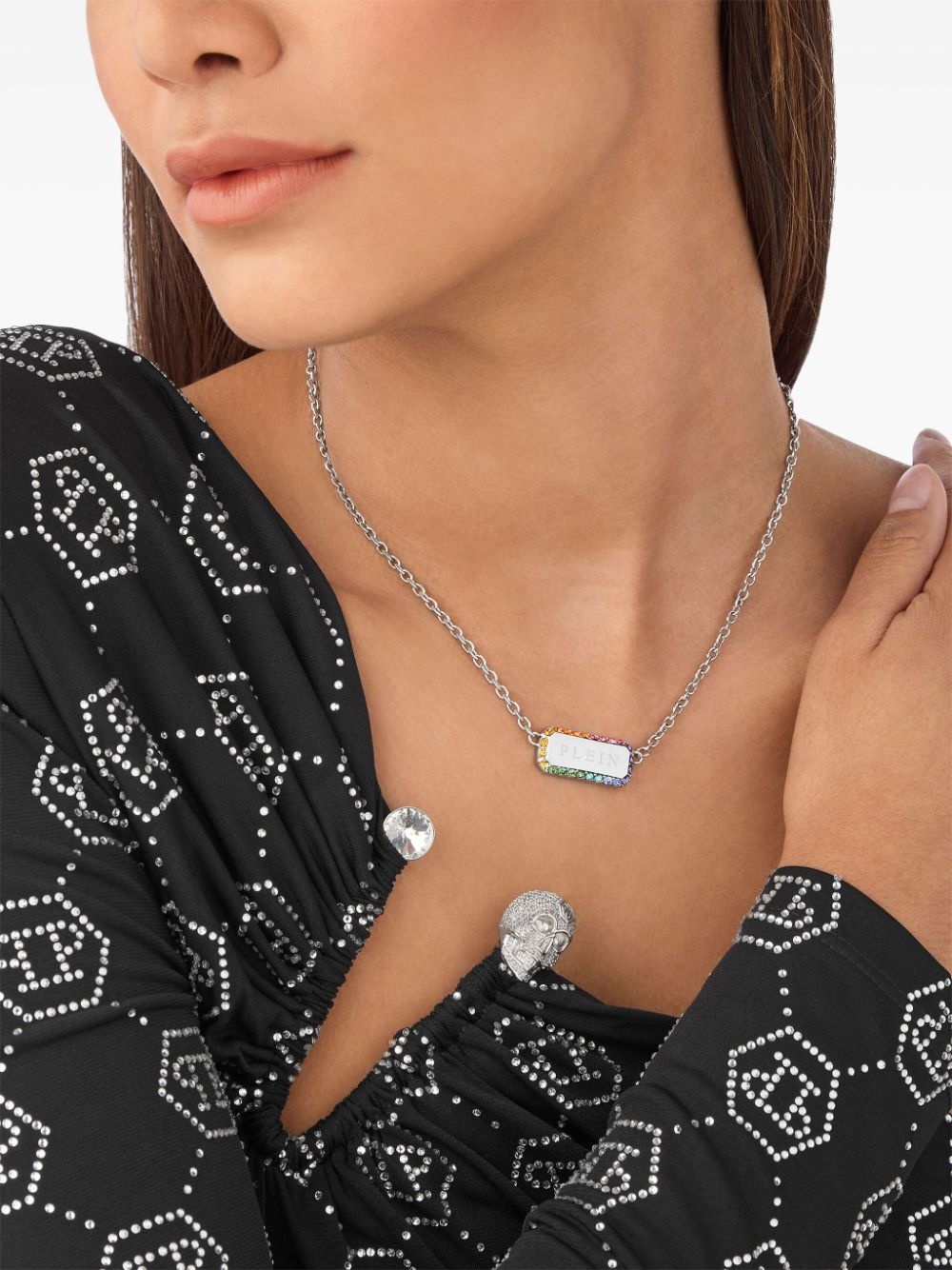 crystal-embellished necklace - 3
