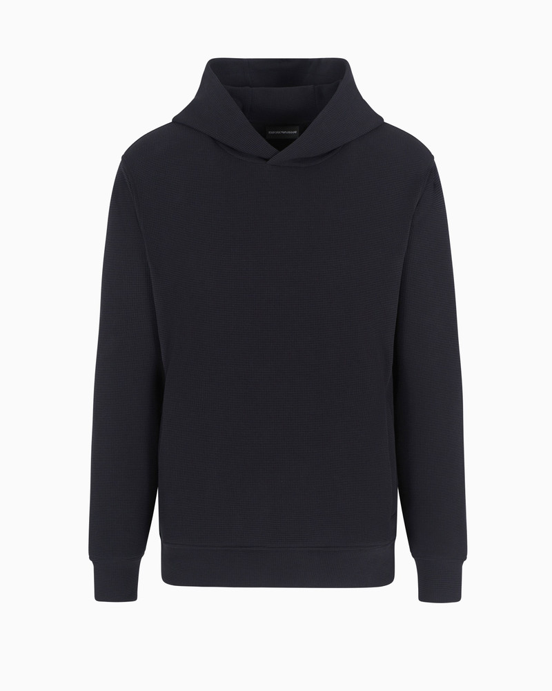 TRAVEL ESSENTIALS WAFFLE JERSEY HOODED SWEATSHIRT - 1
