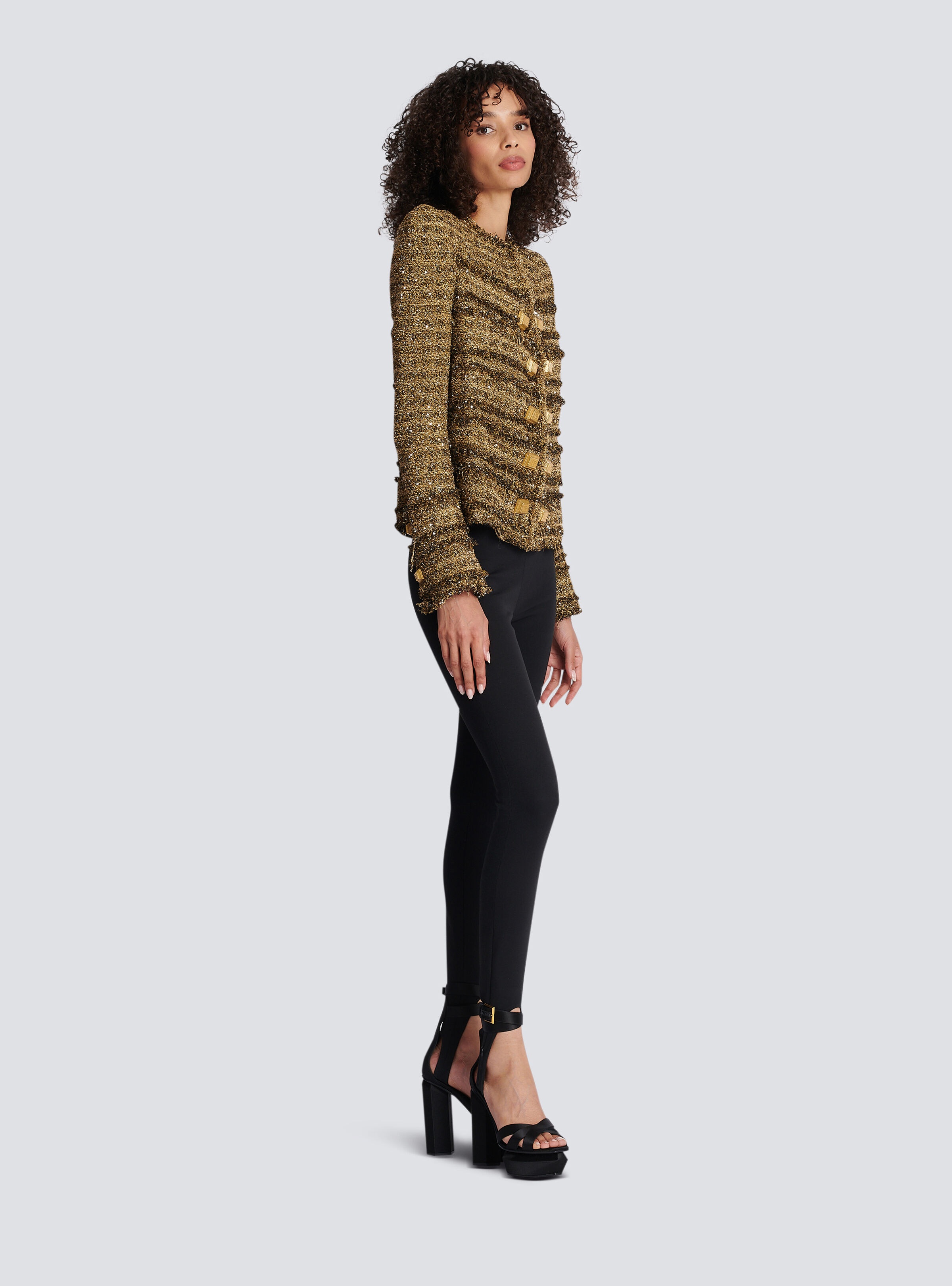 Sequinned tweed jacket - 3