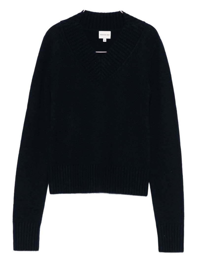 V-neck ribbed sweater 1