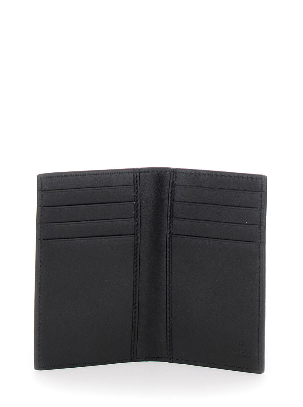 Gucci Men 'Jumbo' Grey Card Holder With Maxi Double G Logo On The Front In Grained Leather Man - 5