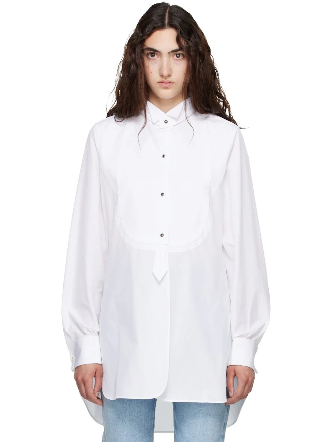 White Tuxedo Cotton Shirt - 1