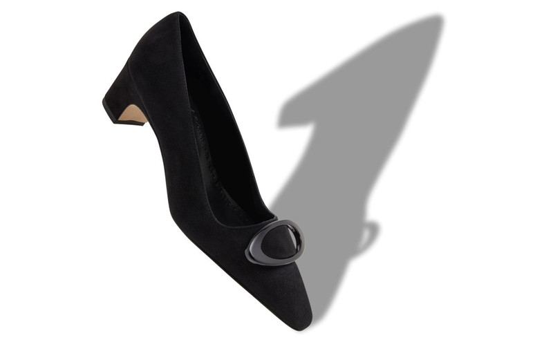 Manolo Blahnik Black Suede Pointed Toe Pumps outlook