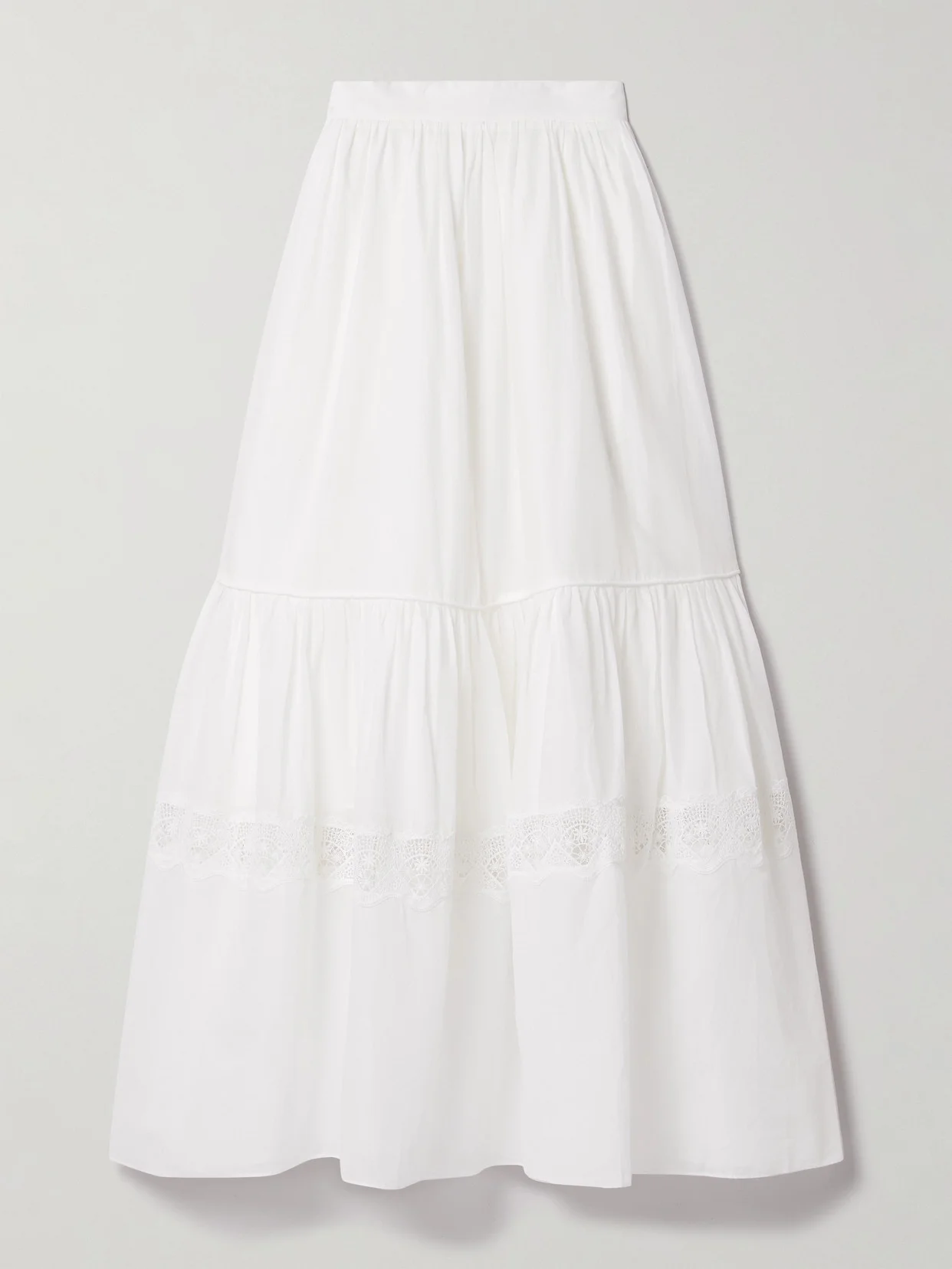 Chant Crochet-trimmed Cotton-voile Maxi Skirt - 1