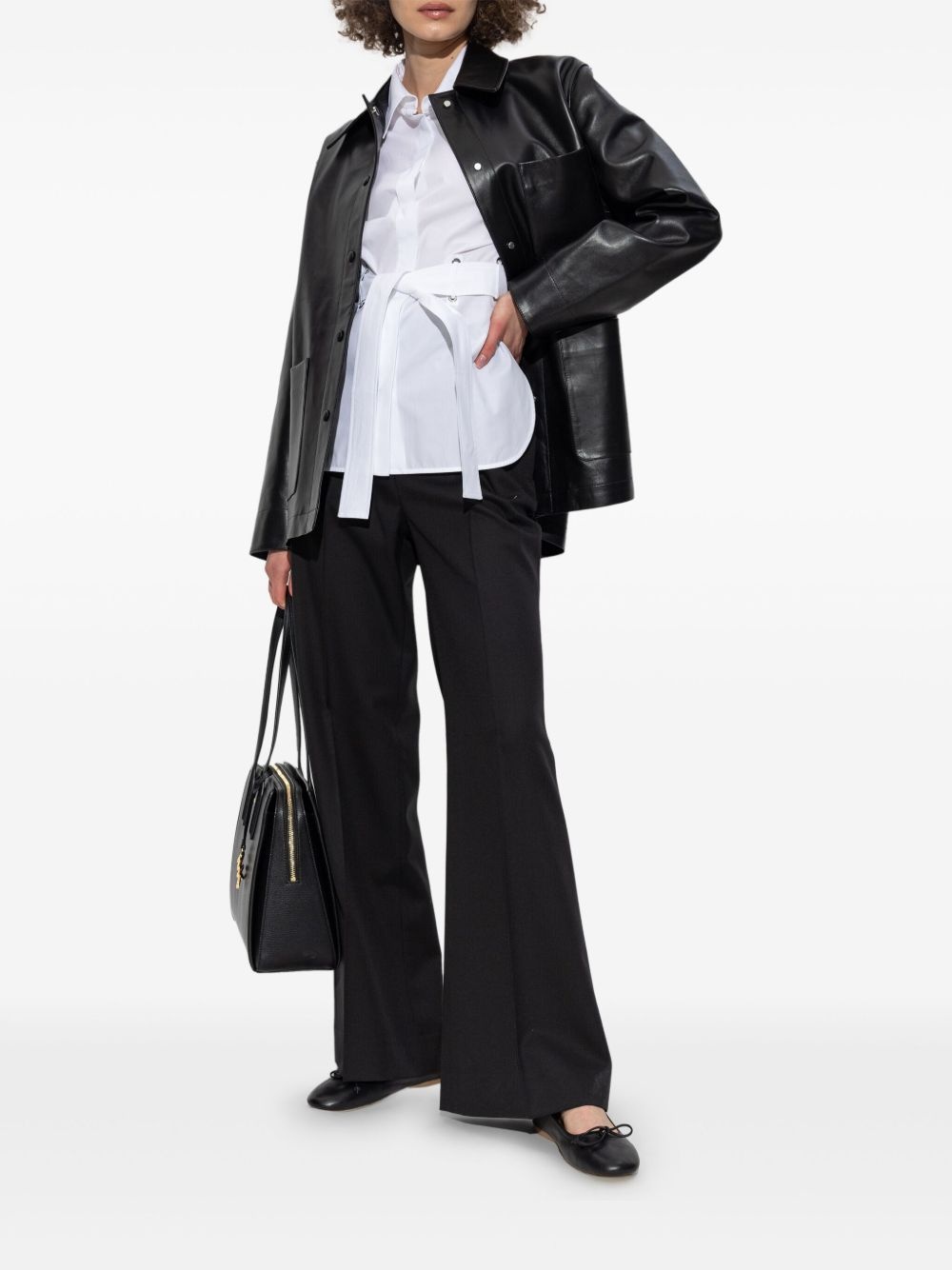 patch-pocket leather jacket - 2